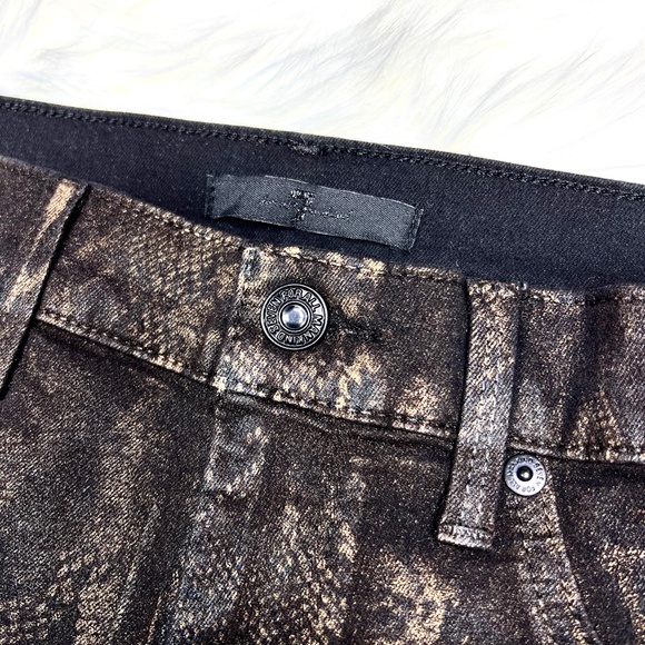 🚫SOLD! •NWOT |•7 FOR ALL MANKIND•| High-Waisted Ankle Snakeskin-Print Skinny - Picture 4 of 11